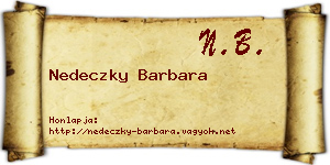 Nedeczky Barbara névjegykártya